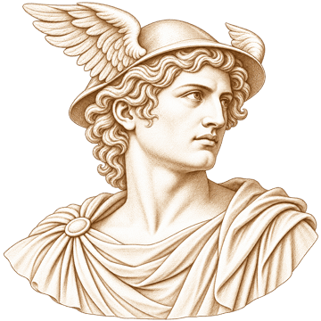 Classical bust of Hermes